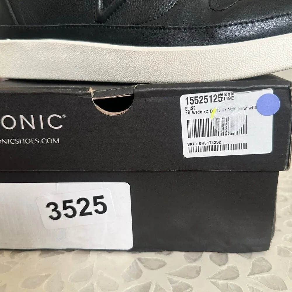 Vionic Elise Orthotic Leather Sneakers Comfort Casual Shoes Women’s 10 Wide